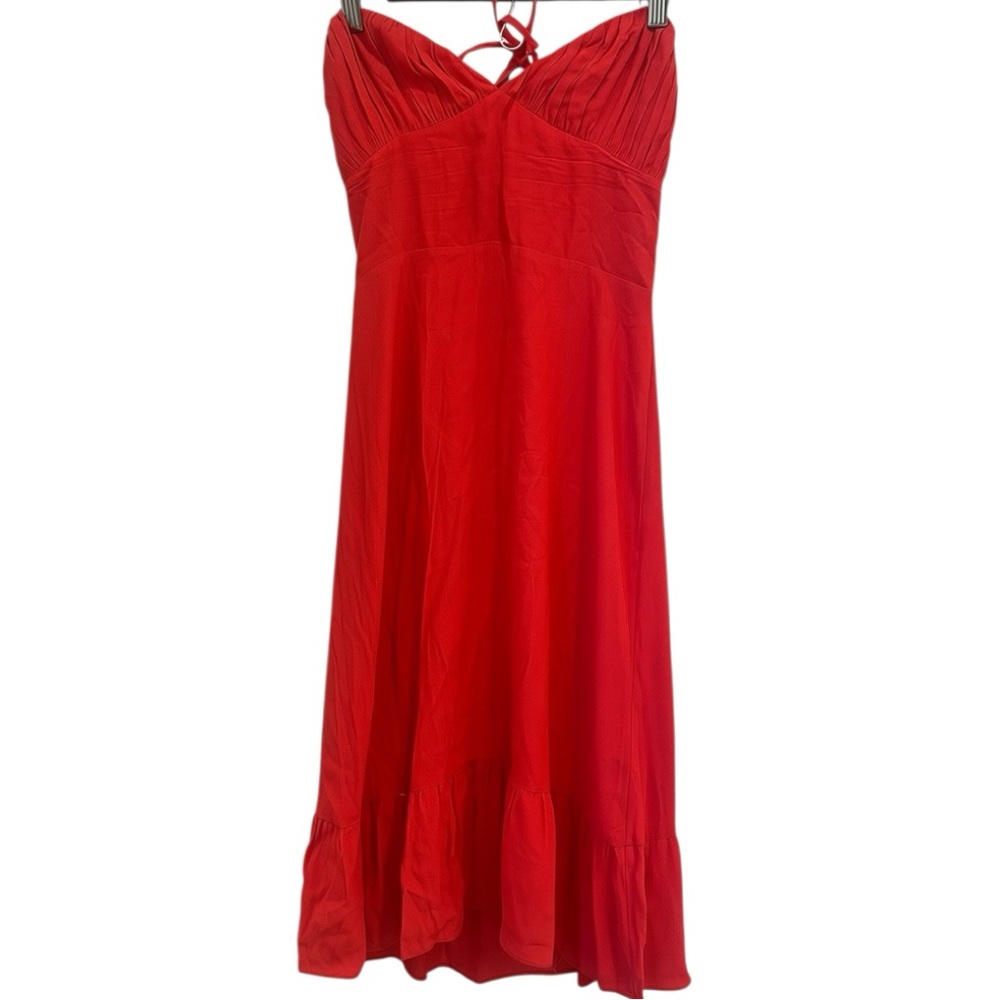Sunday Best Aritzia Coral Red Smocked Sundress Size Small